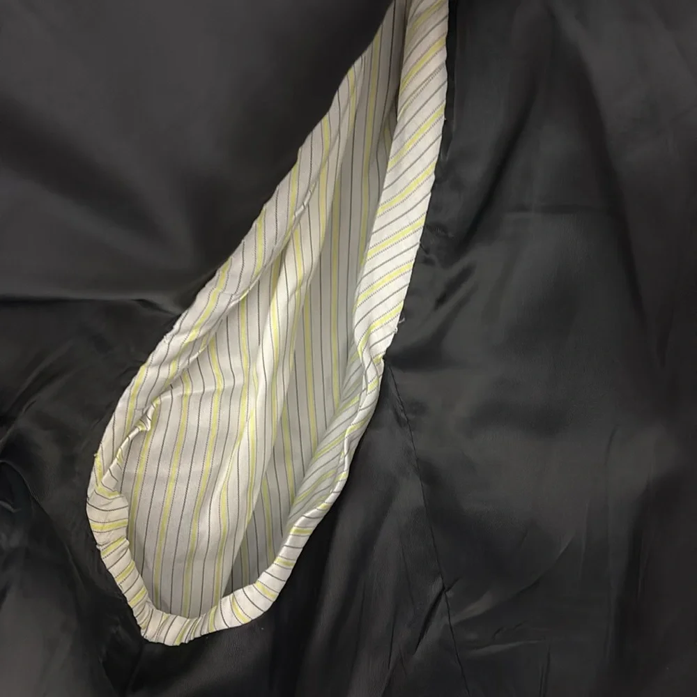 LAUREN Ralph Lauren wool cashmere gray pinstripe blazer size 46 R sports coat